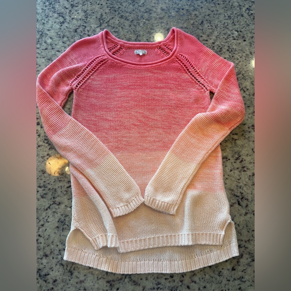 Women’s 100% cotton open cableknit Gradient Sweater tunic size Small - Picture 4 of 8